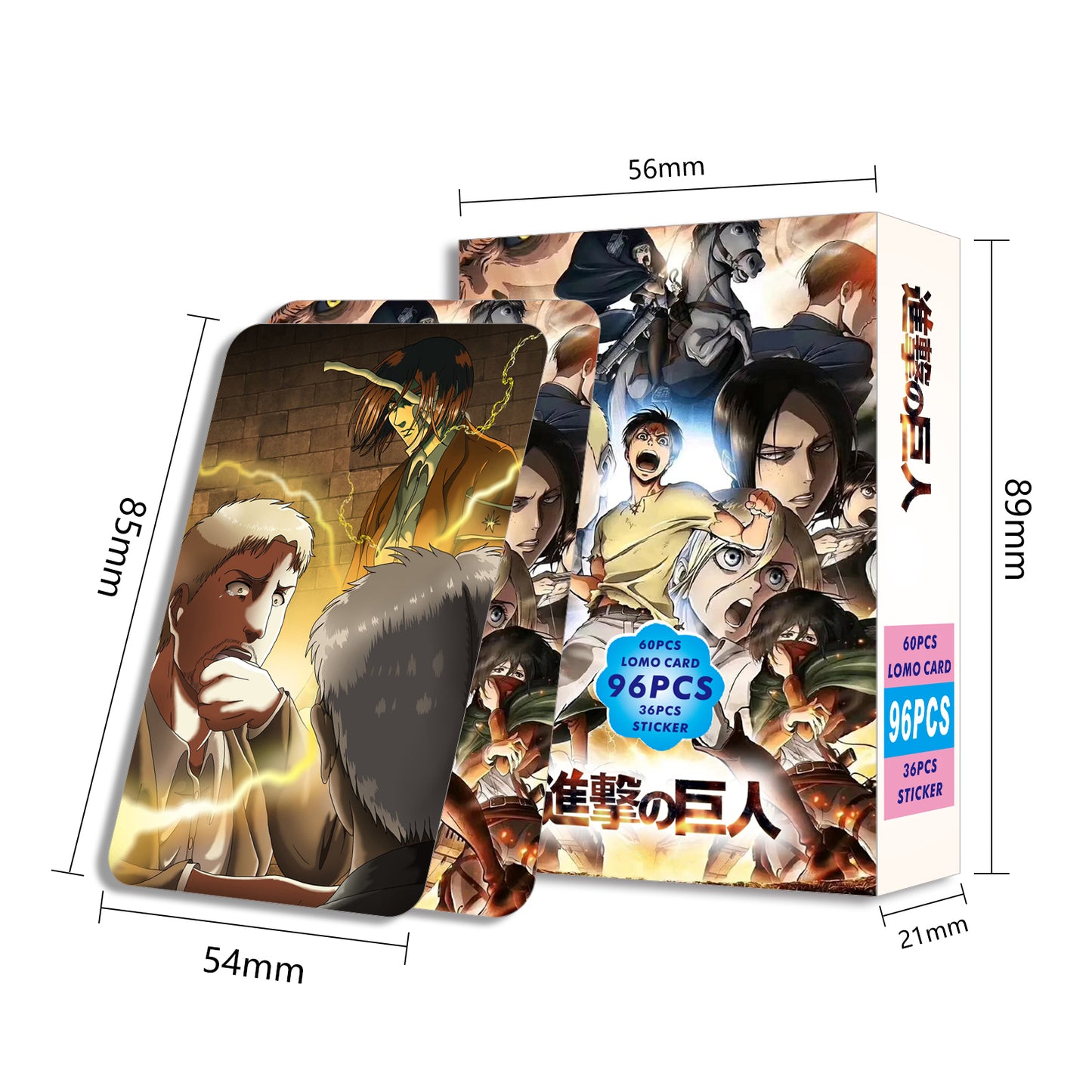 Cartes Lomo de l'anime japonais Demon Slayer One Piece, 1 paquet de 96 pièces, jeux de cartes avec cartes postales et messages, cadeau pour les fans, collection de jeux et jouets