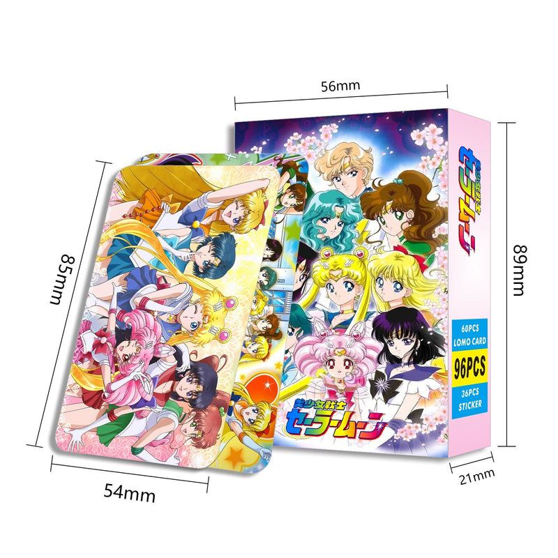 Cartes Lomo de l'anime japonais Demon Slayer One Piece, 1 paquet de 96 pièces, jeux de cartes avec cartes postales et messages, cadeau pour les fans, collection de jeux et jouets