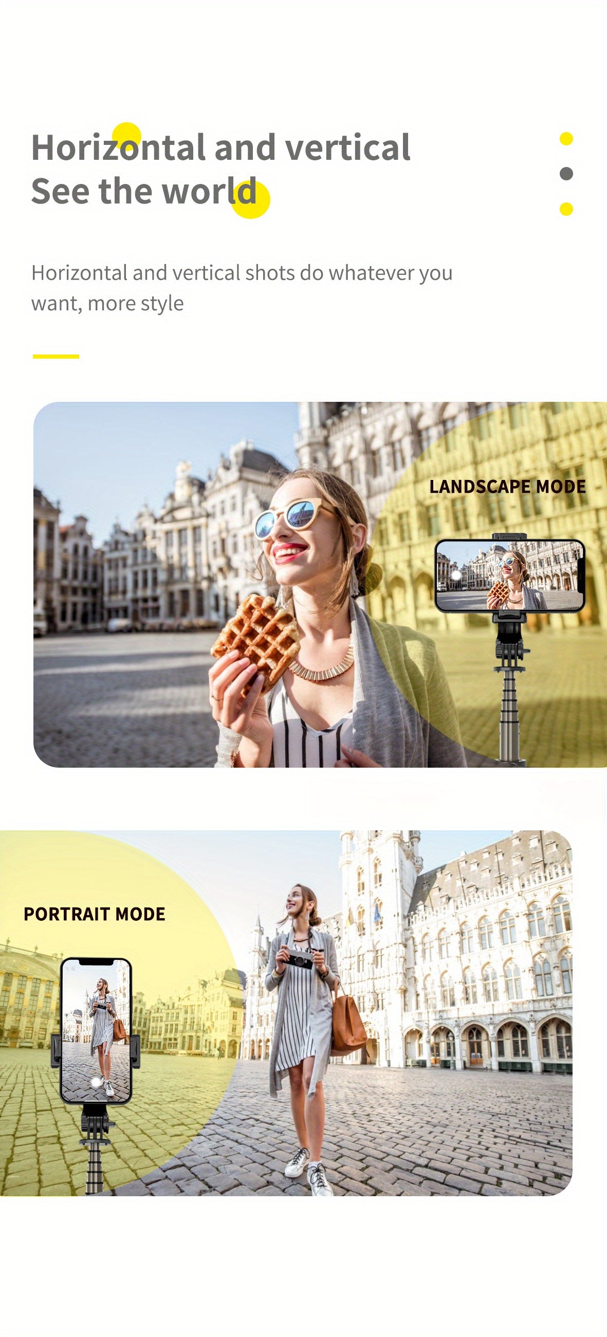 📸 Selfie Stick &amp; Trépied Compact en Aluminium – Tout-en-un avec Télécommande Sans Fil