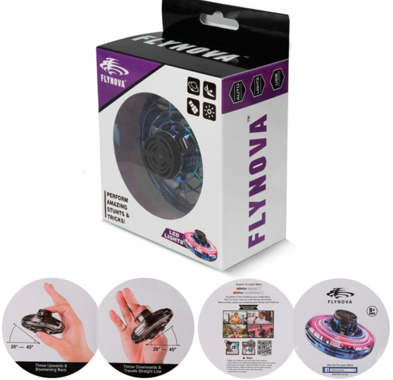 Mini jouet interactif de décompression gyroscopique du bout des doigts, drone LED de type OVNI, hélicoptère volant, jouet rotatif pour enfants