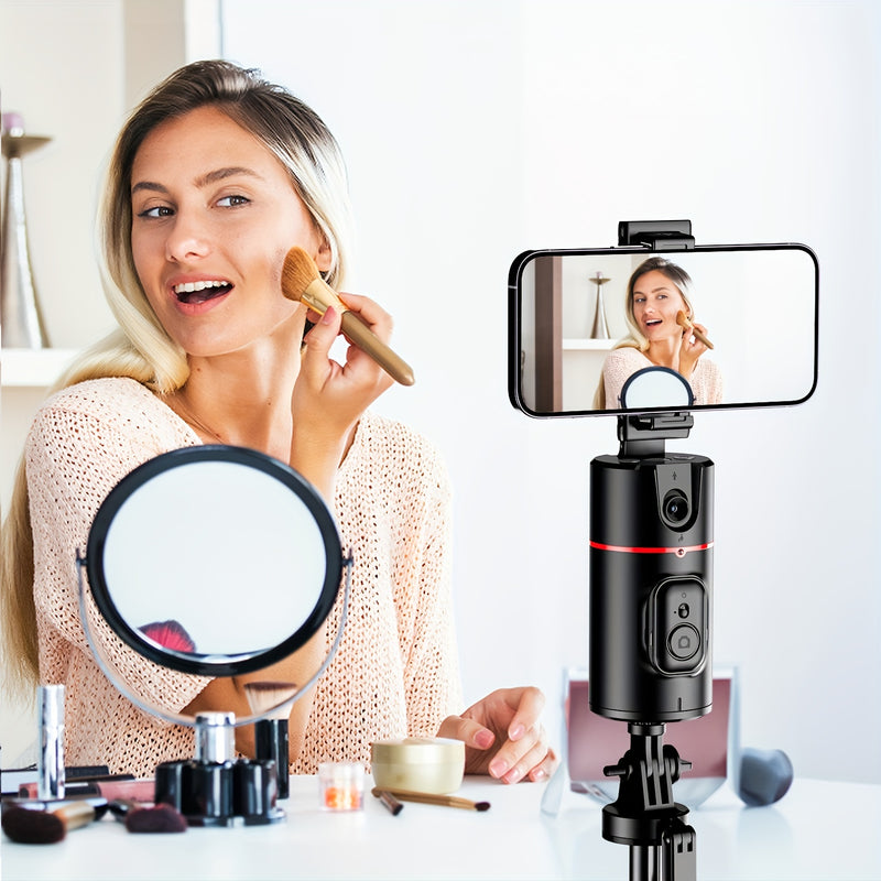 Trépied Auto Face Tracking – Votre Caméraman Personnel Support de caméra de téléphone 100 % intelligent, rotation à 360 °, support de suivi de téléphone intelligent avec contrôle gestuel à distance pour vlog, streaming, vidéo