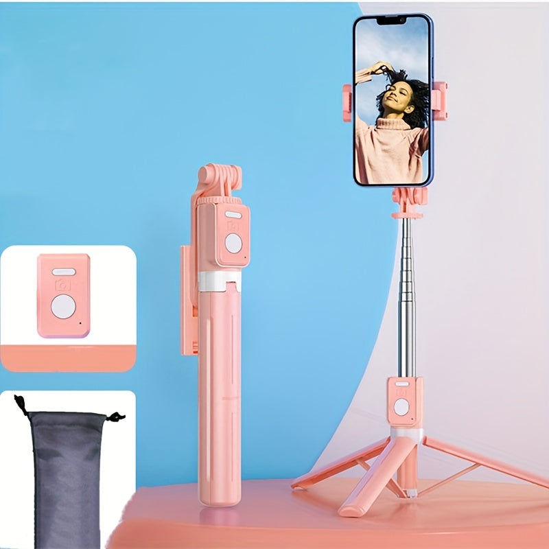 Perche à selfie télécommandée avec support pour téléphone portable, trépied de sol et éclairage de remplissage
