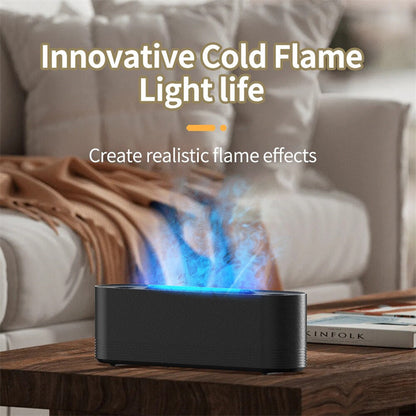 Humidificateur d'air ultrasonique à flamme, diffuseur d'arômes à 7 couleurs, brumisateur à LED, huile essentielle, parfum d'ambiance, décoration de bureau et de maison
