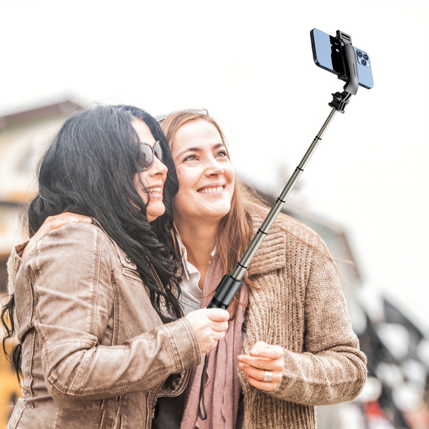 📸 Selfie Stick &amp; Trépied Compact en Aluminium – Tout-en-un avec Télécommande Sans Fil