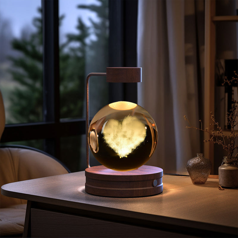 Veilleuse d'intérieur en forme de dinosaure cosmique avec boule de cristal, alimentée par USB, idéale pour une table de chevet ou comme cadeau d'anniversaire