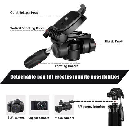 Trépied ZOMEI RED Q188 – Stabilité Pro, Polyvalence Totale pour Canon Nikon, Trépied pour Téléphone 74" Trépied Léger pour Appareil Photo Reflex Numérique avec Tête Amovible