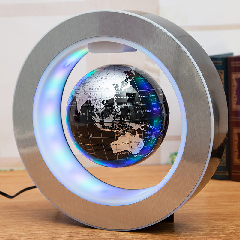 Globe flottant à LED rond avec carte du monde, lumière à lévitation magnétique, anti-gravité magique