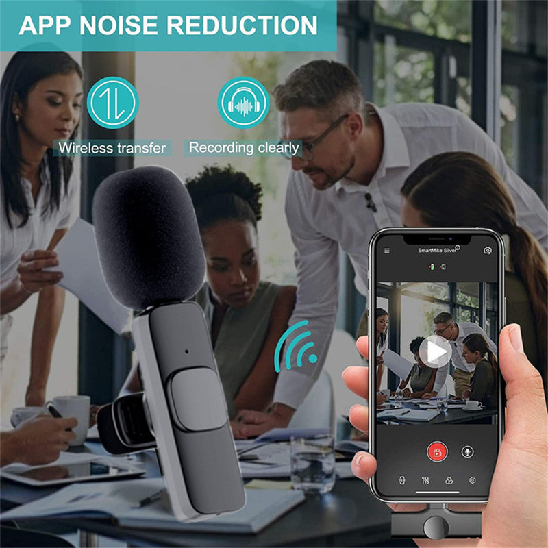 Microphone cravate sans fil, mini micro portable pour enregistrement audio et vidéo, pour iPhone, Android, batterie longue durée, diffusion en direct, jeux