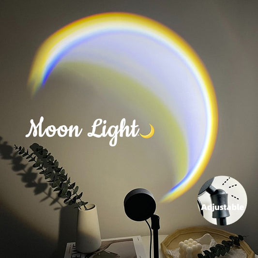 Lampe LED USB en forme de lune, arc-en-ciel, néon, projecteur de lumière nocturne, éclairage d'ambiance pour chambre à coucher, décoration d'intérieur