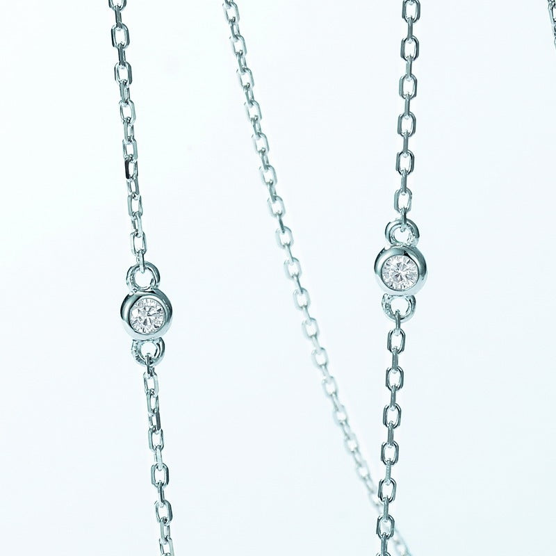 Collier simple et géométrique en argent sterling S925 avec pierres précieuses colorées et émeraude