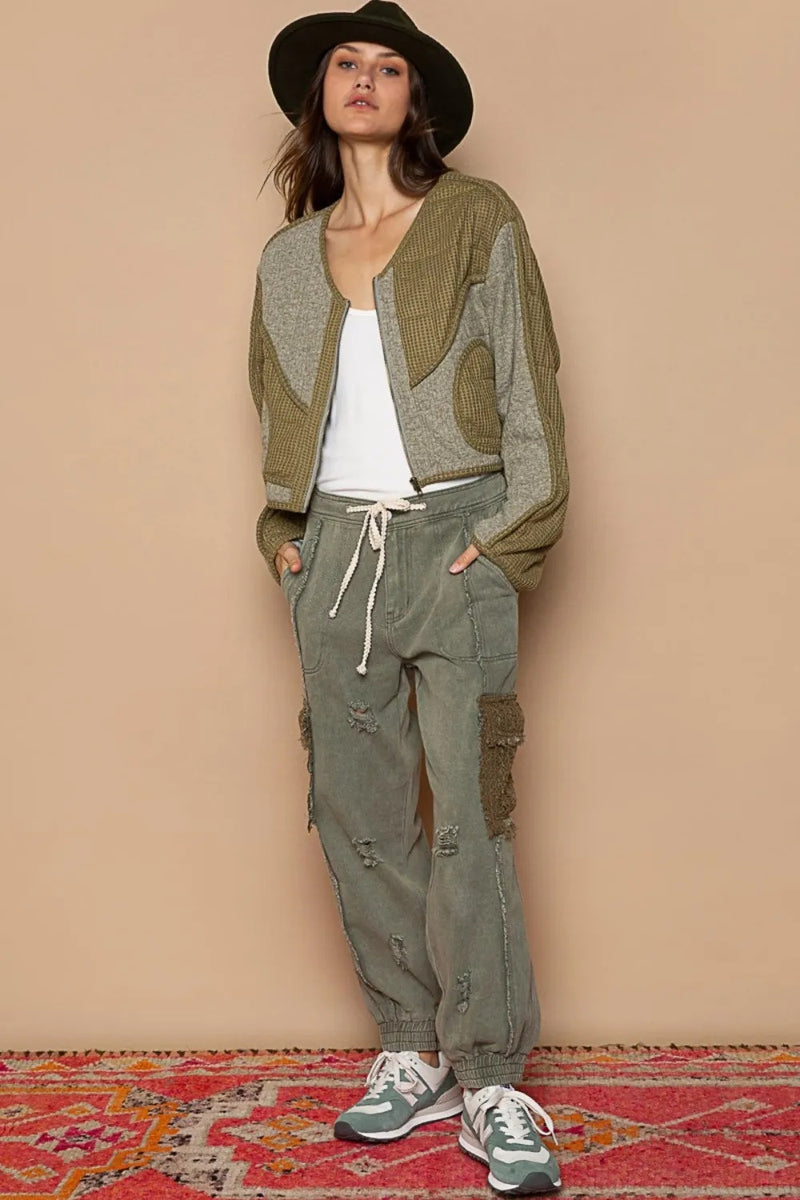 Veste matelassée en tricot avec détails en maille POL