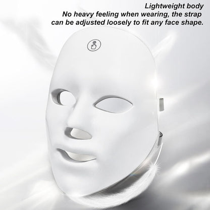 Masque LED Pour Le Visage,Soins De La Peau Avec Masque LED - Masque De Soin De La Peau Du Visage À Lumière LED 7 Couleurs - Masque De Beauté LED Rechargeable Pour Usage Domestique, Out De