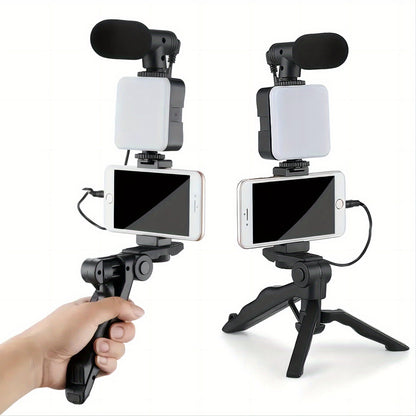 🎥 LED Lighting Master – L’Outil Tout-En-Un des Créateurs Inspirés - Ultra-Stable Tripod Stand for Handheld Selfies, Interviews & More - Portable, Pivoting, Adjustable Brightness