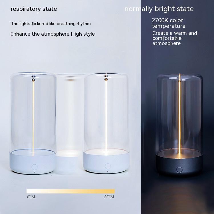 Nouvelle lampe de camping LED rechargeable de type C, veilleuse portable, haute transparence et anti-chute, éclairage d'ambiance créatif