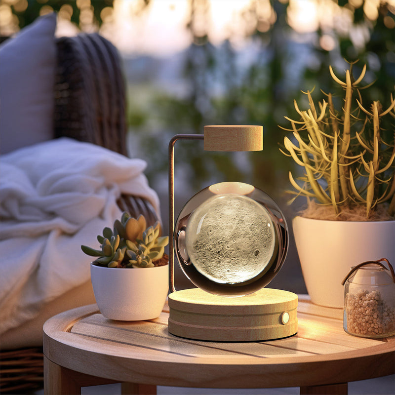 Veilleuse d'intérieur en forme de dinosaure cosmique avec boule de cristal, alimentée par USB, idéale pour une table de chevet ou comme cadeau d'anniversaire