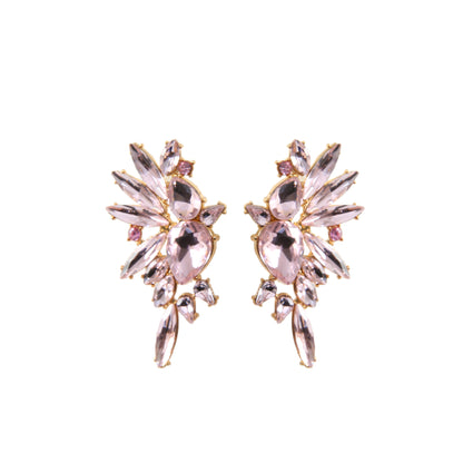 Boucles d'oreilles géométriques en verre, luxueuses et colorées, entièrement ornées de bijoux