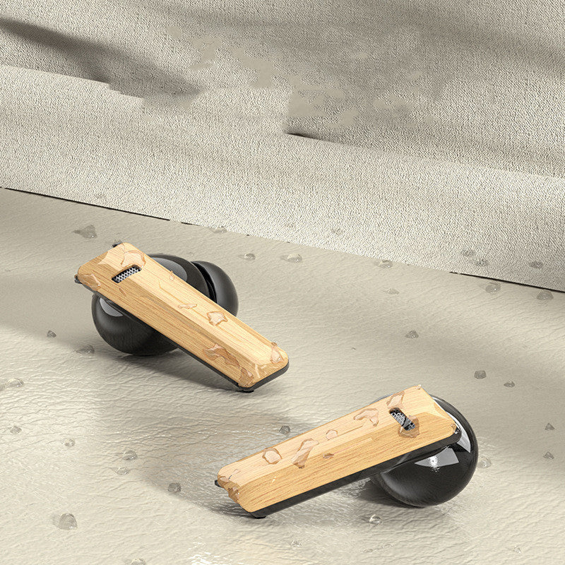 Écouteurs intra-auriculaires Bluetooth sans fil à faible latence et antibruit Wood Grain