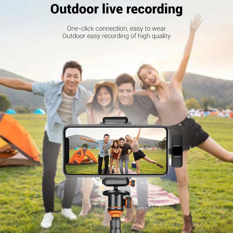 Microphone cravate sans fil, mini micro portable pour enregistrement audio et vidéo, pour iPhone, Android, batterie longue durée, diffusion en direct, jeux