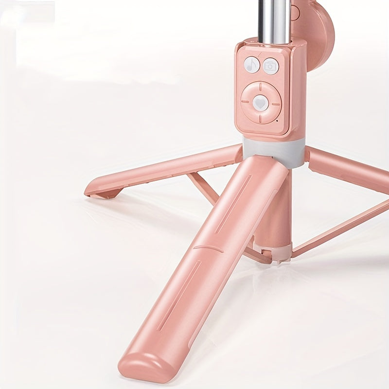 Perche à selfie télécommandée avec support pour téléphone portable, trépied de sol et éclairage de remplissage