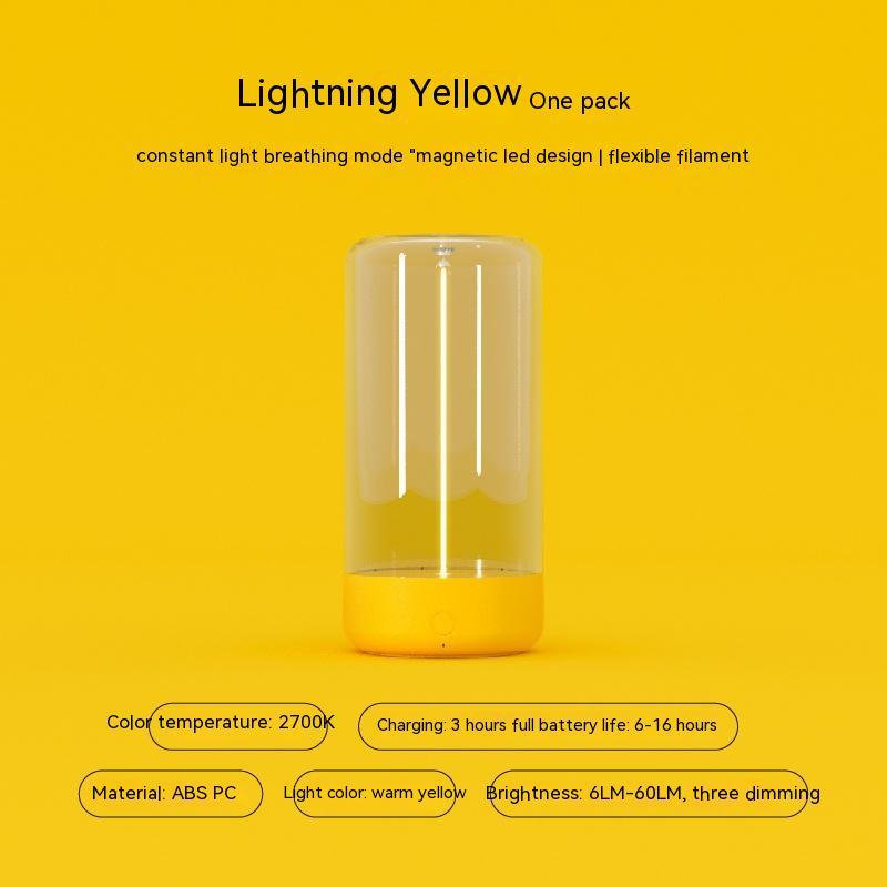 Nouvelle lampe de camping LED rechargeable de type C, veilleuse portable, haute transparence et anti-chute, éclairage d'ambiance créatif