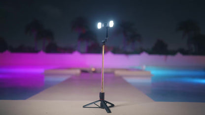 Trépied flexible extra long de 45 pouces pour téléphone, perche à selfie avec deux lumières de remplissage, trépied amélioré, télécommande amovible, compatible avec iPhone 14/14 Pro/13/13 Pro/12/12 Pro/11/11 Pro/XS Max/XS/XR/X/8/7 et smartphones Android.