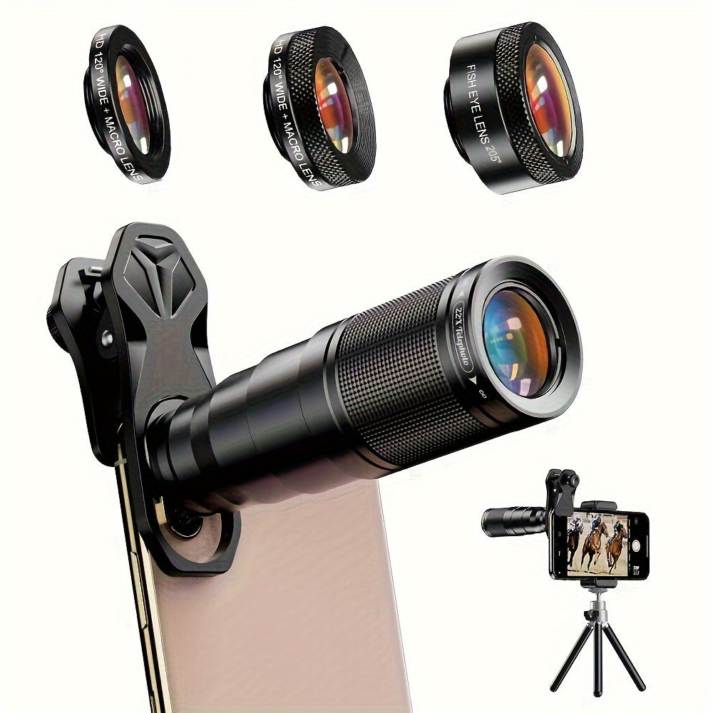 📸🔭 Kit APEXEL HD 22X Zoom – Transformez votre Smartphone en Caméra Pro !