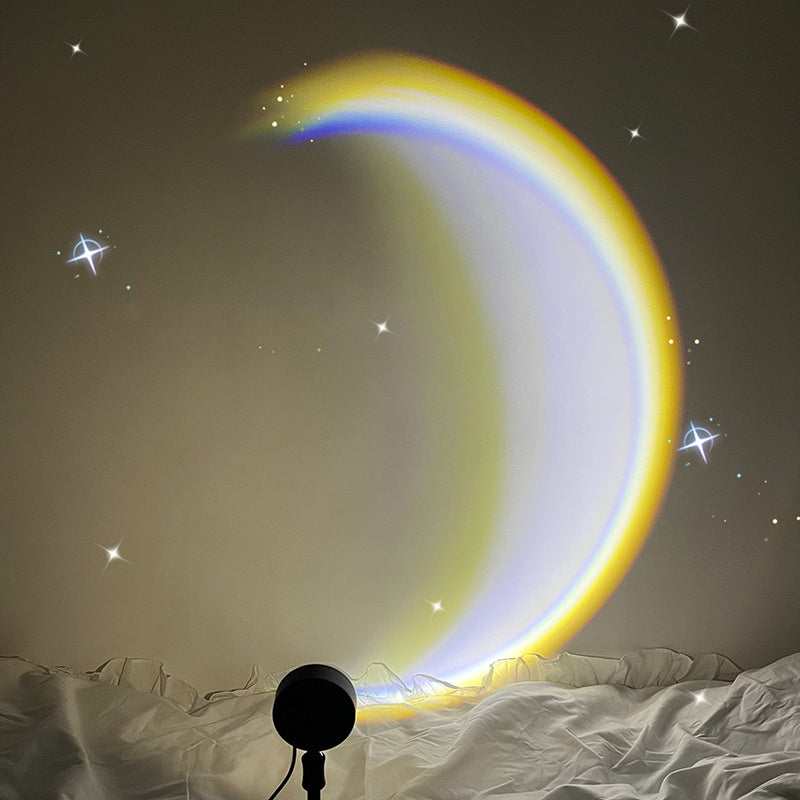 Lampe LED USB en forme de lune, arc-en-ciel, néon, projecteur de lumière nocturne, éclairage d'ambiance pour chambre à coucher, décoration d'intérieur