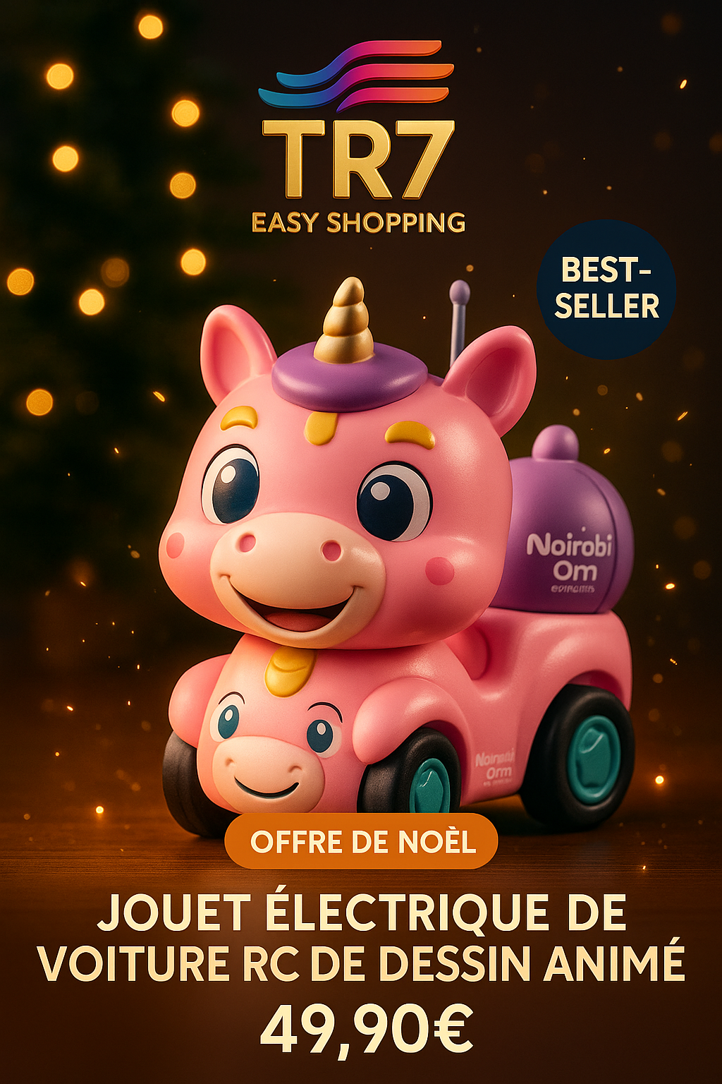 🎀🚗 Voiture Télécommandée Nairobi Orn – Mignonnerie, Lumières et Fun au Rendez-vous !