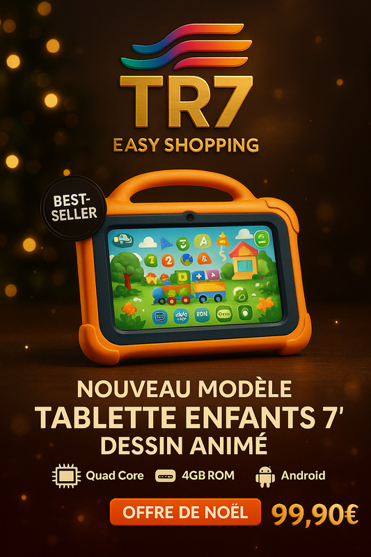 📱🎨 Tablette Éducative Enfant 7” – Apprendre en S’Amusant avec Android & Dessins Animés !