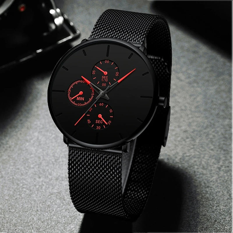 ⌚LUXOR™ – Montre Homme Classique ; Élégante en Acier Inoxydable | Ultra-Fine ; Intemporelle