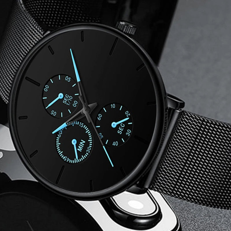 ⌚LUXOR™ – Montre Homme Classique ; Élégante en Acier Inoxydable | Ultra-Fine ; Intemporelle