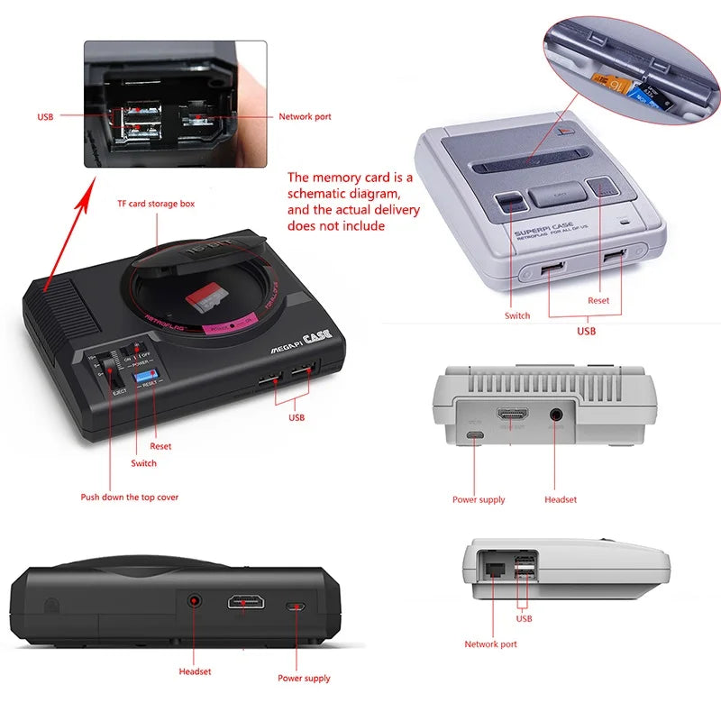Coque de jeu portable rétro intégrée de plus de 45 000 pour SNES/MEGA