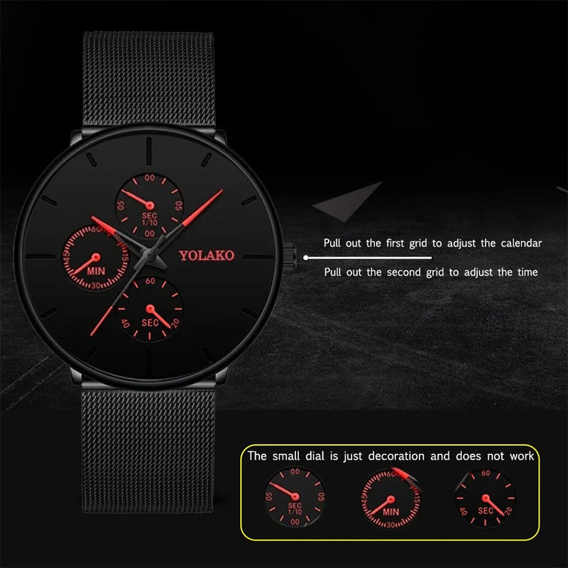 ⌚LUXOR™ – Montre Homme Classique ; Élégante en Acier Inoxydable | Ultra-Fine ; Intemporelle