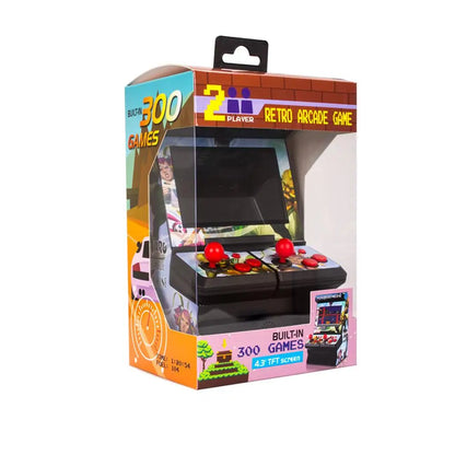 Mini console de jeu portable sans fil rétro classique TFT 4,3 pouces, micro-arcade, 300 jeux intégrés, sortie TV