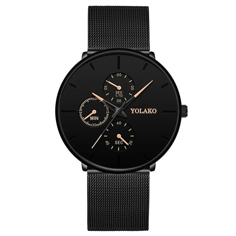 ⌚LUXOR™ – Montre Homme Classique ; Élégante en Acier Inoxydable | Ultra-Fine ; Intemporelle