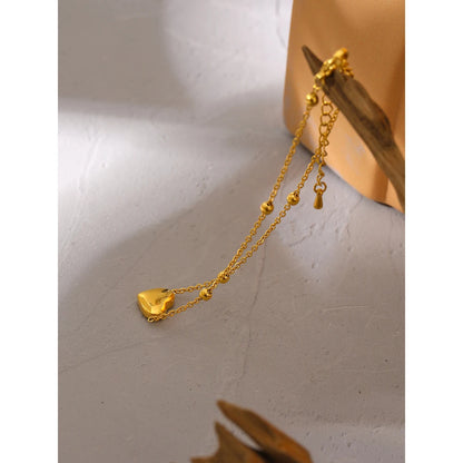 Yhpup Élégant Chaîne Perle Coeur Cheville En Acier Inoxydable Métal брелок Nouvel Été Bijoux Pieds Nus Plage Doré Sur Pied Charme Bijoux