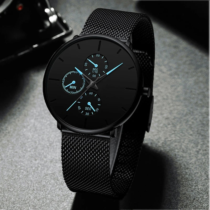 ⌚LUXOR™ – Montre Homme Classique ; Élégante en Acier Inoxydable | Ultra-Fine ; Intemporelle