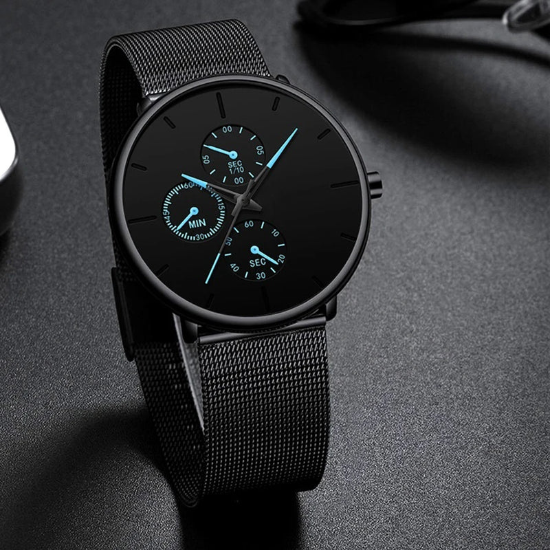 ⌚LUXOR™ – Montre Homme Classique ; Élégante en Acier Inoxydable | Ultra-Fine ; Intemporelle