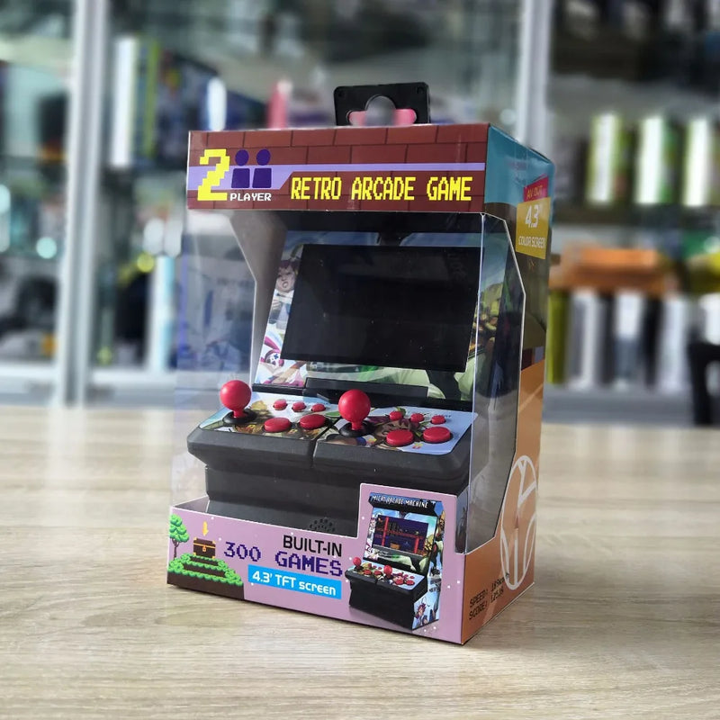 Mini console de jeu portable sans fil rétro classique TFT 4,3 pouces, micro-arcade, 300 jeux intégrés, sortie TV