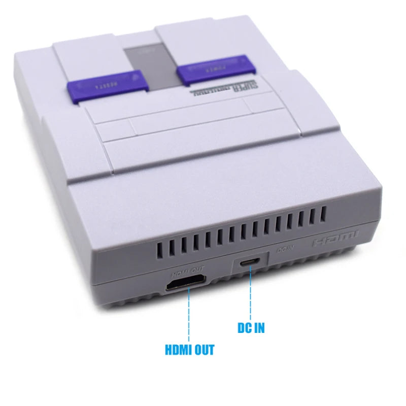 Nouvelle sortie Super HD pour lecteur de jeux vidéo portable rétro classique SNES Mini console de jeux TV 21 jeux intégrés avec double manette