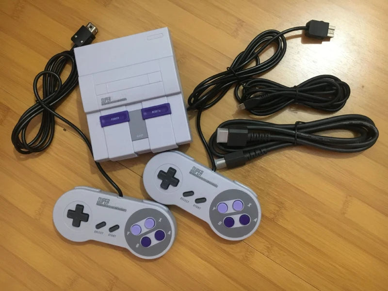 Nouvelle sortie Super HD pour lecteur de jeux vidéo portable rétro classique SNES Mini console de jeux TV 21 jeux intégrés avec double manette