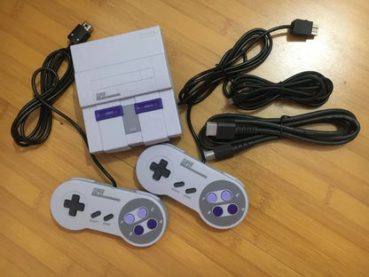 Nouvelle sortie Super HD pour lecteur de jeux vidéo portable rétro classique SNES Mini console de jeux TV 21 jeux intégrés avec double manette