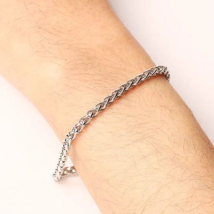 Bracelets chaîne en acier inoxydable CACANA pour hommes et femmes, couleur or et argent