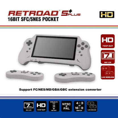 Console de jeu vidéo 16 bits HD ULTRA SNES POCKET RETROAD 5PLUS
