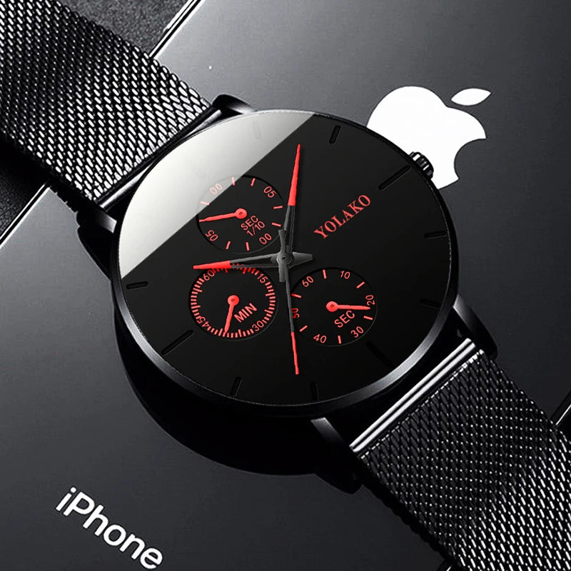 ⌚LUXOR™ – Montre Homme Classique ; Élégante en Acier Inoxydable | Ultra-Fine ; Intemporelle