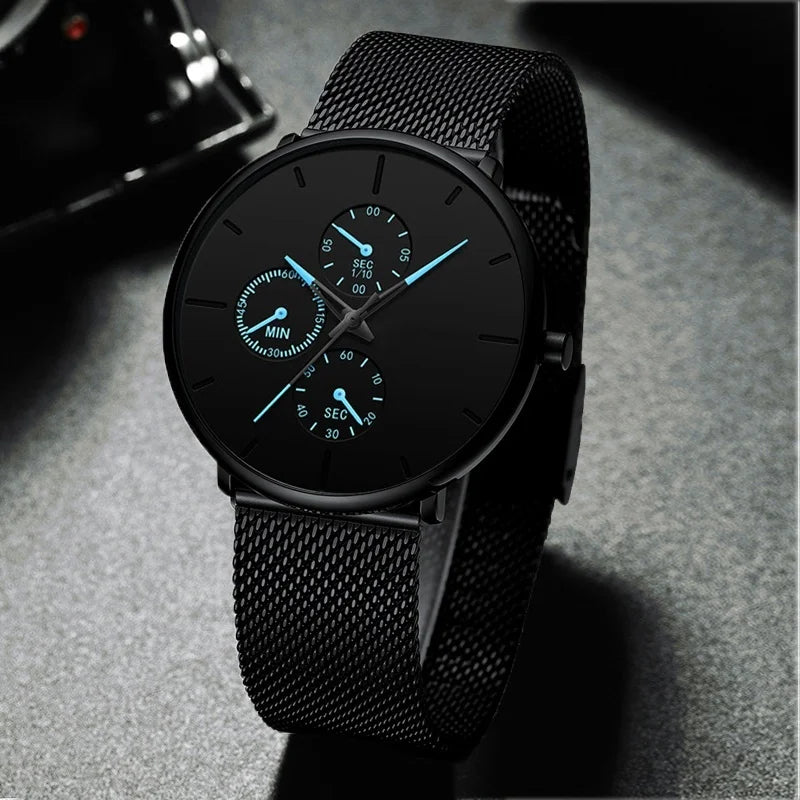 ⌚LUXOR™ – Montre Homme Classique ; Élégante en Acier Inoxydable | Ultra-Fine ; Intemporelle
