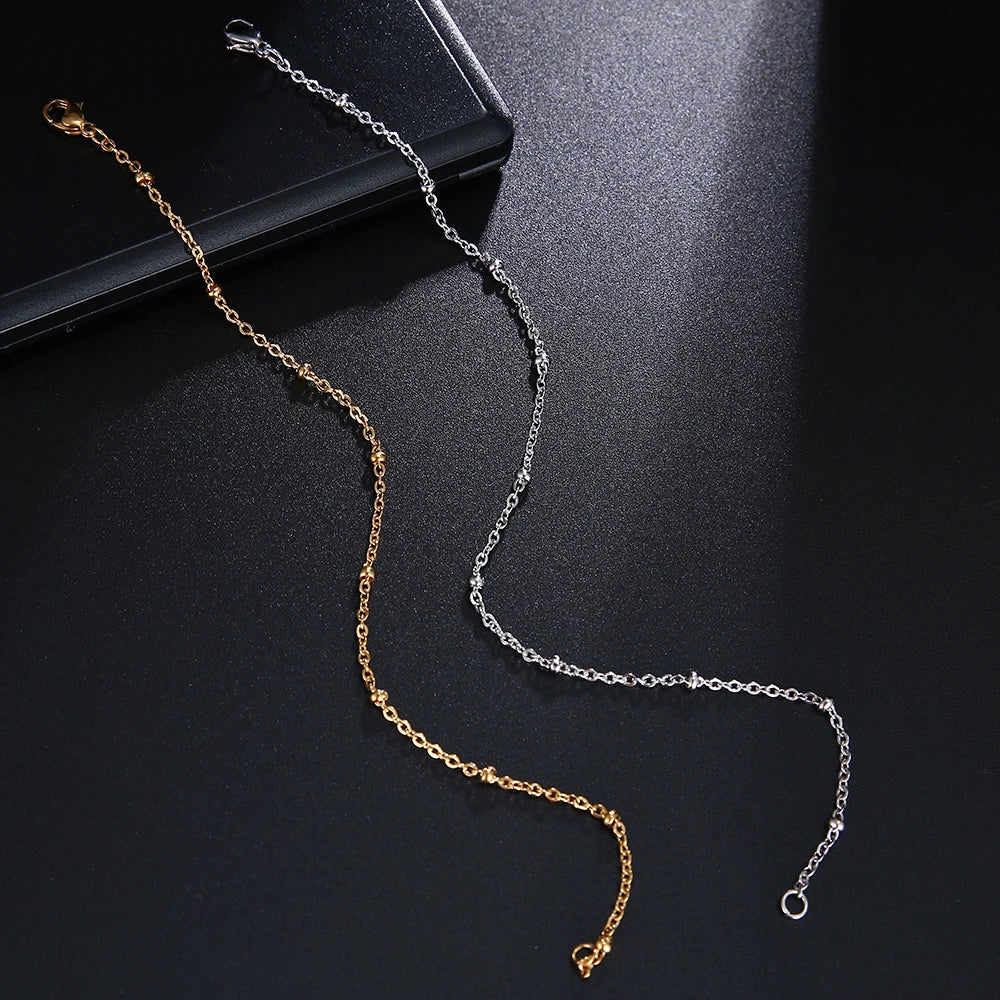 Bracelets chaîne en acier inoxydable CACANA pour hommes et femmes, couleur or et argent