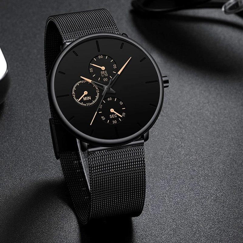 ⌚LUXOR™ – Montre Homme Classique ; Élégante en Acier Inoxydable | Ultra-Fine ; Intemporelle