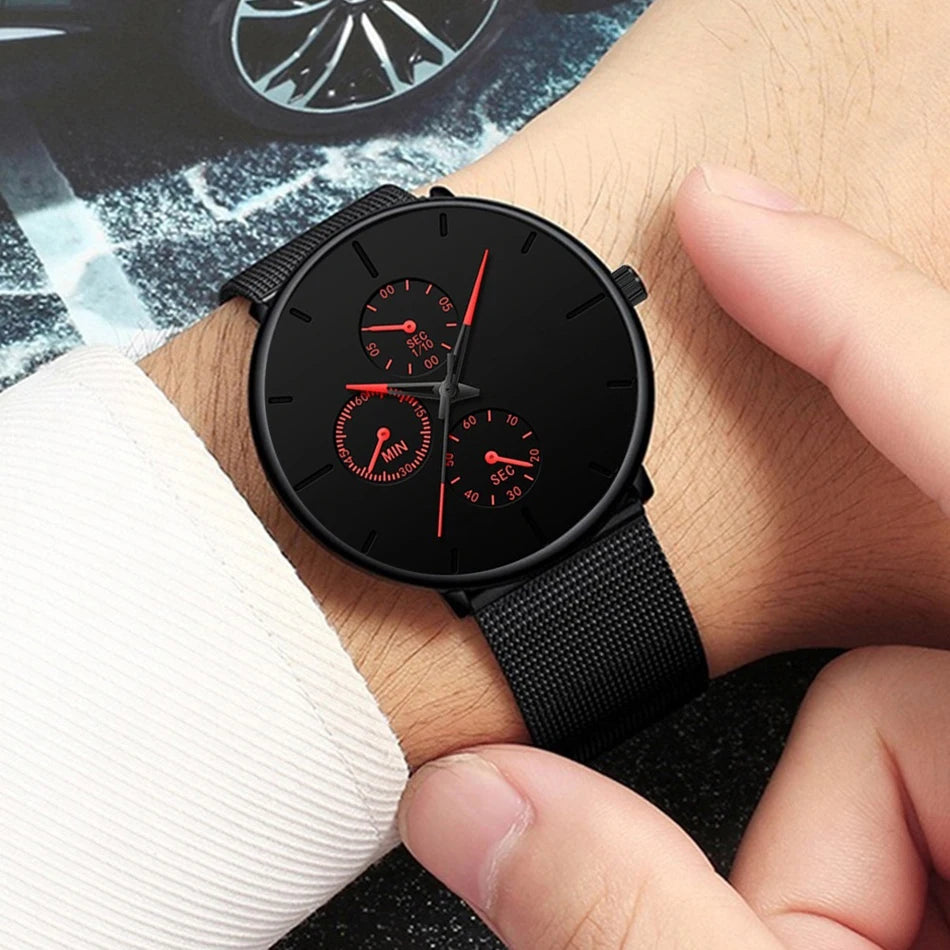 ⌚LUXOR™ – Montre Homme Classique ; Élégante en Acier Inoxydable | Ultra-Fine ; Intemporelle