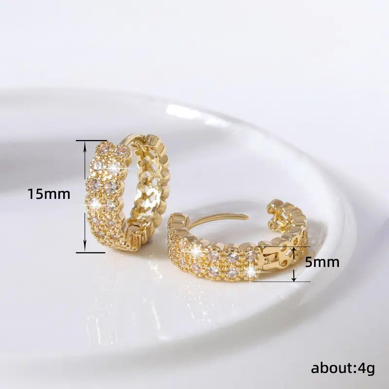 Boucles d'oreilles rétro françaises en or